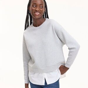 Long-Sleeve Crew-Neck Sweatshirt with Fooler Insert
